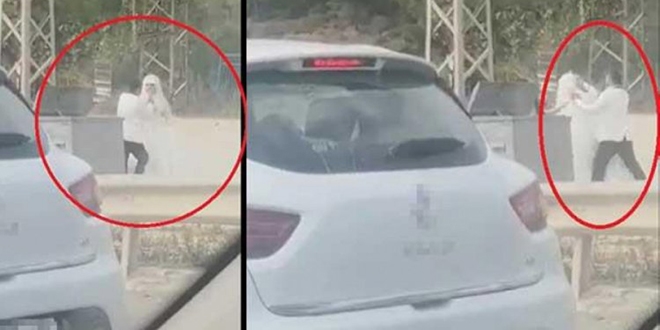 Damat gelini sokak ortasında yumruklayarak dövdü