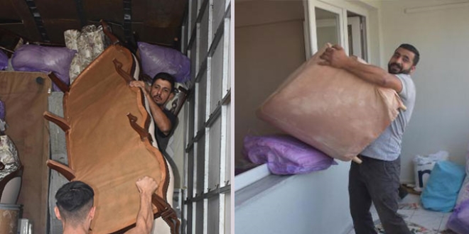 Vatandaşlar hasarlı binalardan taşınıyor