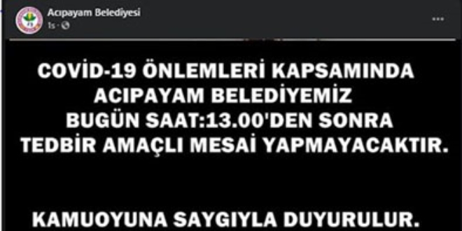 Belediye binası koronavirüs nedeniyle kapatıldı