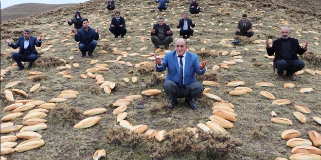 Erzurum'da doğaya yine 2001 ekmek bıraktılar
