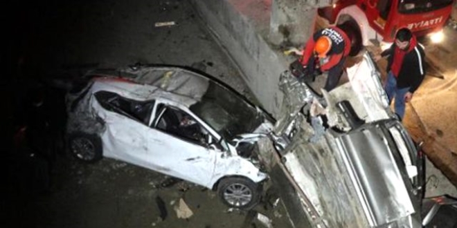 İki aracın çarpıştığı yere giden itfaiye eri zor anlar yaşadı
