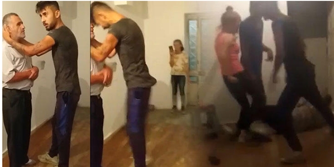 Eve çağırdıkları seyyar satıcıyı dövüp, görüntülerini kaydettiler