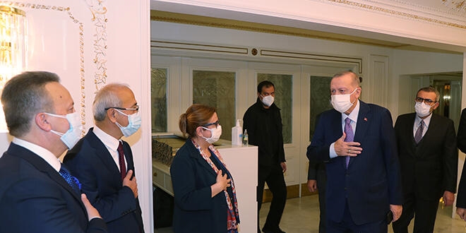 Cumhurba�kan� Erdo�an, T�M heyetini kabul etti