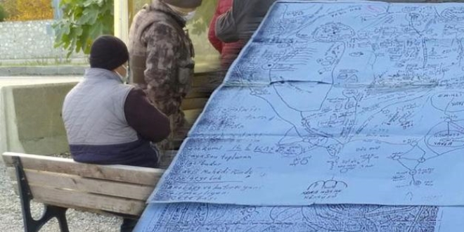 Üzerinden sahte kimlik, basın kartı ve krokiler çıktı