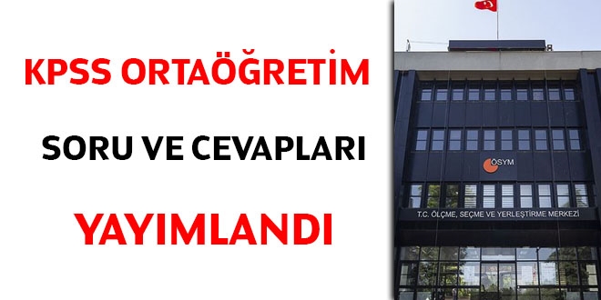 2020 KPSS Ortaretim soru ve cevaplar yaymland