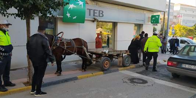 At arabasını kaldırıma bıraktı, cezayı yedi