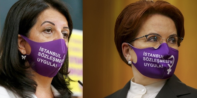 Akşener ve Buldan, aynı maskeyle geldi