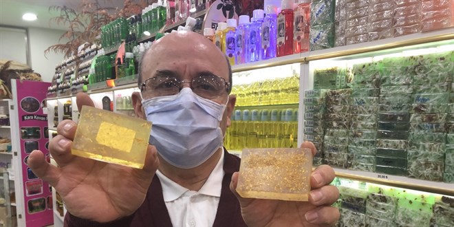 Altınlı sabun üretti, tanesini 400 liraya satıyor