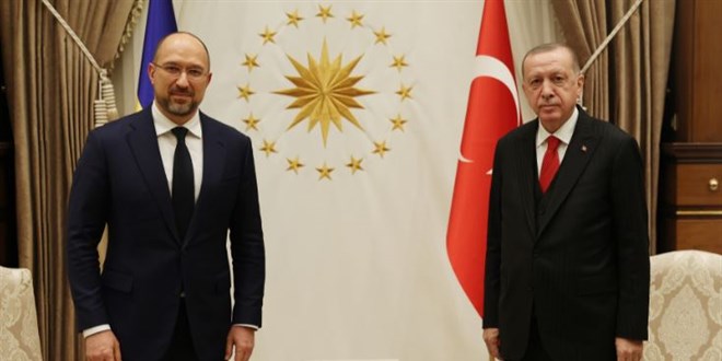 Erdoğan, Ukrayna Başbakanı Denys Shmyhal'ı kabul etti
