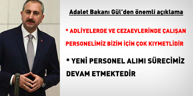 Adalet Bakanı Gül'den personel alımına dair açıklama