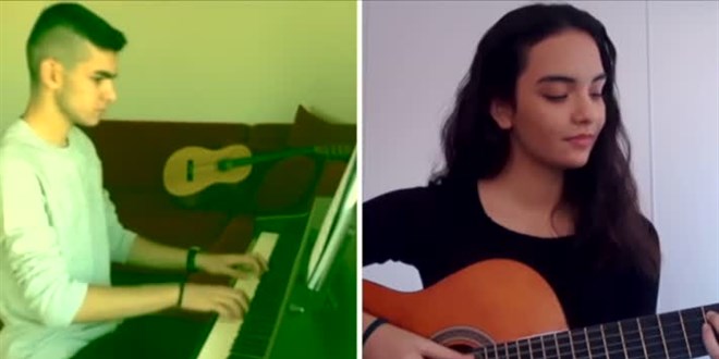 Samsun'da uzaktan eğitime devam eden öğrenciler klip hazırladı