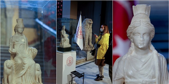 1700 yaşındaki 'Kybele' heykeli ziyaretçilere açıldı