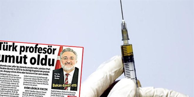 Önce aşı şimdi de korona ilacında Türk keşfi