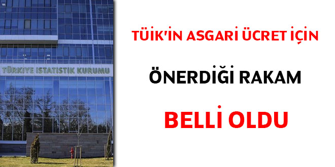 TÜİK'in asgari ücret için önerdiği rakam belli oldu