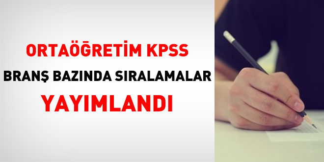 2020-KPSS Ortaöğretim branş bazında sıralamalar yayımlandı
