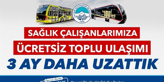 Bu ilde sağlık çalışanlarına ücretsiz toplu ulaşım 3 ay uzatıldı