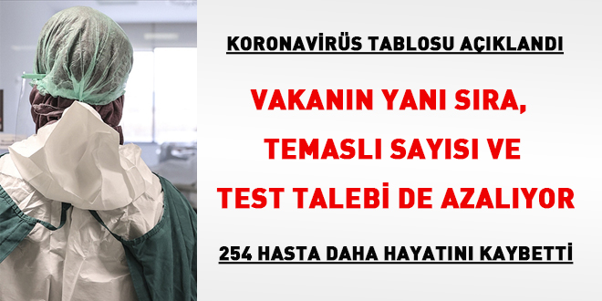 Vakann yan sra, temasl says ve test talebi de azalyor