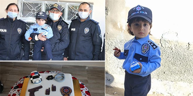 3 ya��ndaki Mert'in polis �niformas� hayali ger�ek oldu