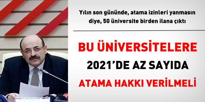 Atama izinleri yanmasın diye, 50 Üniversite birden akademik personel alım ilanına çıktı