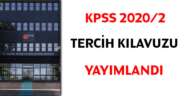 KPSS 2020/2 tercih kılavuzu yayımlandı