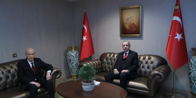 Cumhurbakan Erdoan, MHP lideri Baheli ile grt
