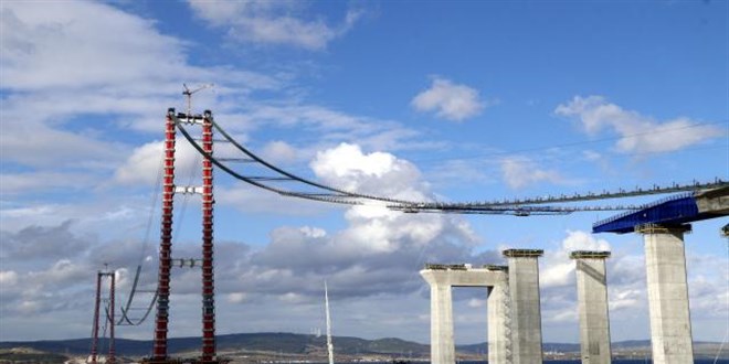 1915 Çanakkale Köprüsü'nün kedi yolunda sona yaklaşıldı