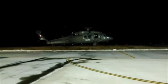 Van'da kalp krizi geçiren hastanın imdadına polis helikopteri yetişti