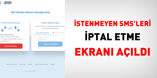 e-Devlet'te, istenmeyen SMS'leri görme ve iptal etme ekranı açıldı