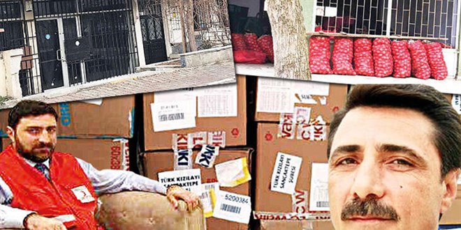 Toplanan yardımları, baba oğul altına yatırmışlar