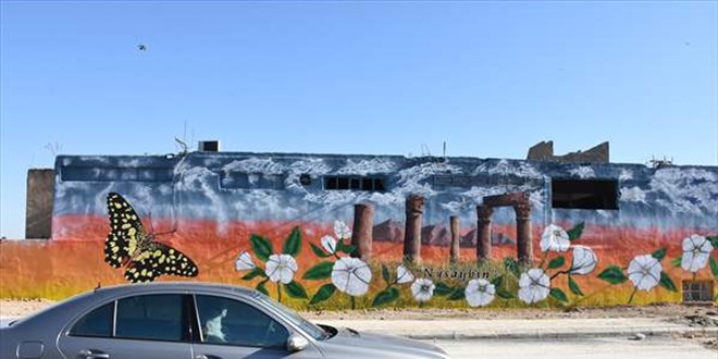 Gnll retmenler Nusaybin'de duvarlar resimlerle sslyor