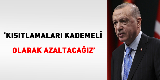 Erdoğan: Kısıtlamaları kademeli olarak azaltacağız