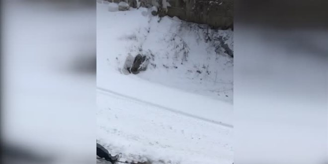 79 yaşındaki Mehmet dedenin 'motosikletli kızak' keyfi