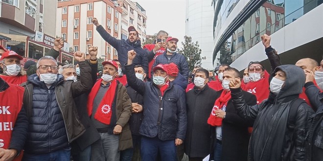 1900 TL maaş alan belediye işçileri eylem yaptı