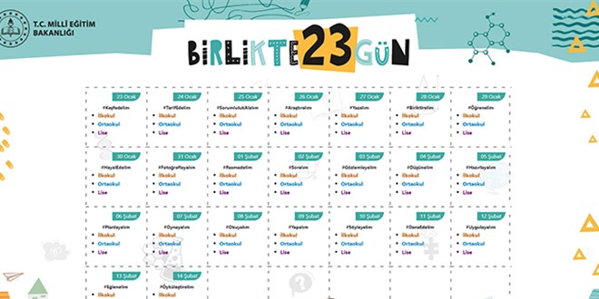 MEB, yarı yıl tatili için, 23 günlük etkinlik hazırladı