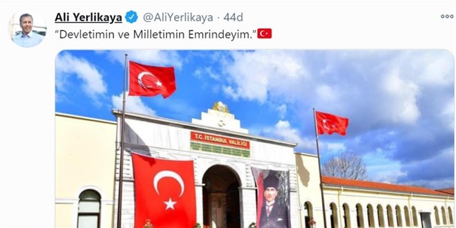 Vali Yerlikaya: Devletimin ve milletimin emrindeyim