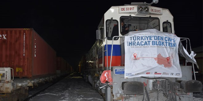 in ve Rusya'ya giden ihracat treni Erzurum'da