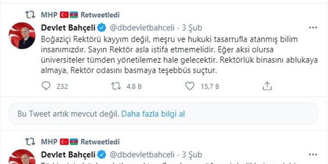 Twitter, bu kez Baheli'nin paylamlarna kstlama getirdi