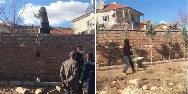Nevşehir'de ağaç diken belediye görevlilerine taşlı saldırı