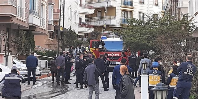 Ankara'da  katl apartmanda doalgaz patlamas
