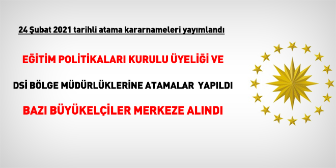 Yeni atama kararnameleri Resmi Gazetede yayımlandı