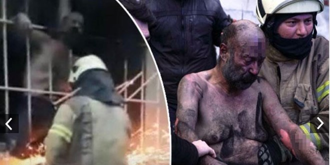 Yanan evden böyle kurtarıldılar