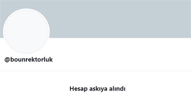 Boğaziçi Üniversitesi Rektörlüğü'nün Twitter hesabı askıya alındı