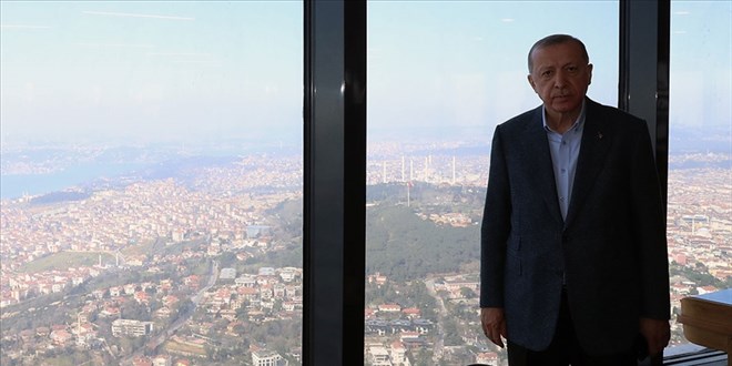 Erdo�an, �aml�ca Kulesi'nde incelemelerde bulundu