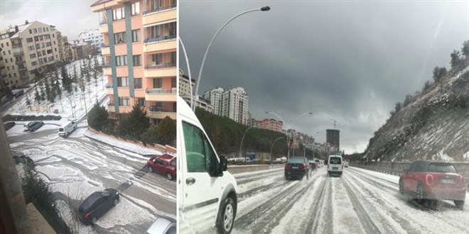 Ankara'da dolu etkili oldu