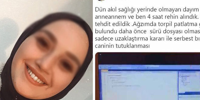 Dayısının rehin aldığı genç kız, sosyal medyada yardım istedi