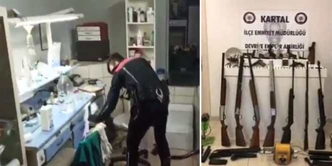 Kaak di muayenehanesine basknda ok sayda silah ele geirildi