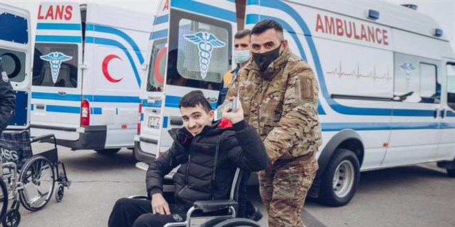 27 Azerbaycanlı gazi Türkiye'ye gönderildi