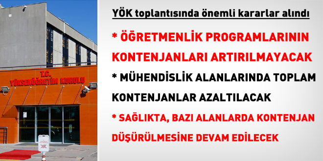 Öğretmenlik kontenjanlarının arttırılmaması kararı alındı