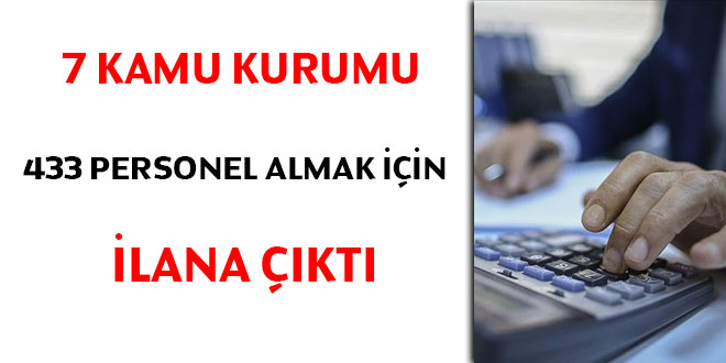 7 Kamu Kurumu 433 personel almak için ilana çıktı