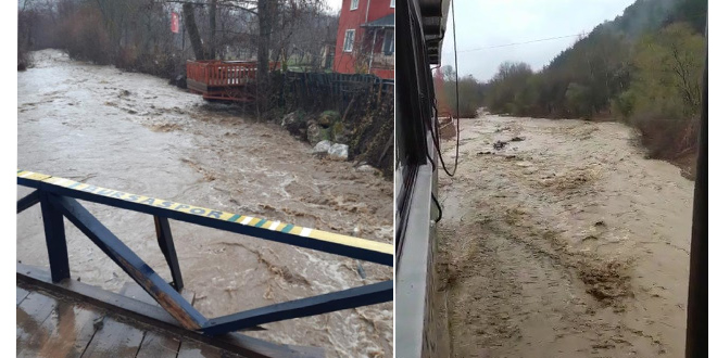 Uludağ'dan gelen dereler taştı...Bursa'da sel alarmı